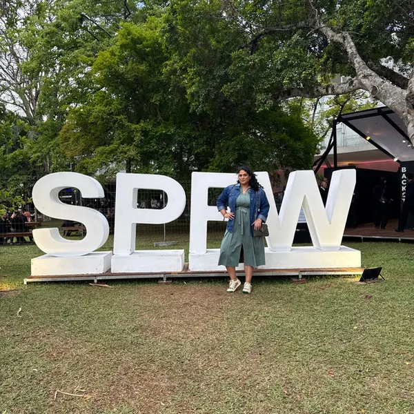 Lays Leite no evento Fashion Week — SP, 2025